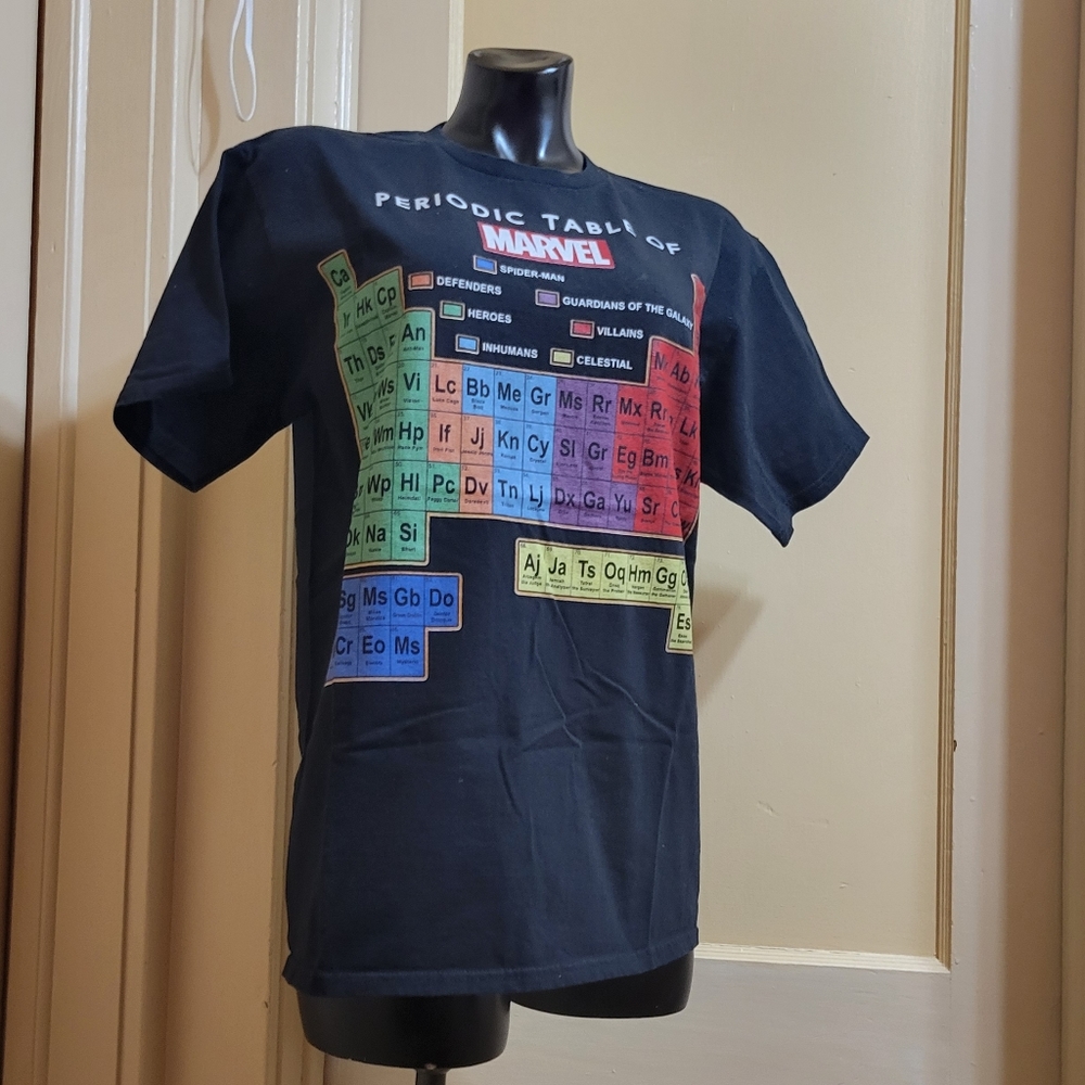 Marvel Periodic Table Of Characters Black Short sleeve T-Shirt